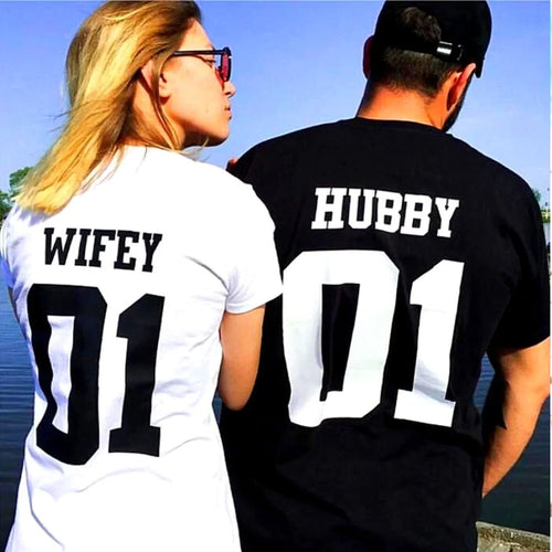 Koszulki dla par Hubby Wifey