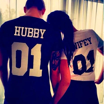 Koszulki dla par Hubby Wifey