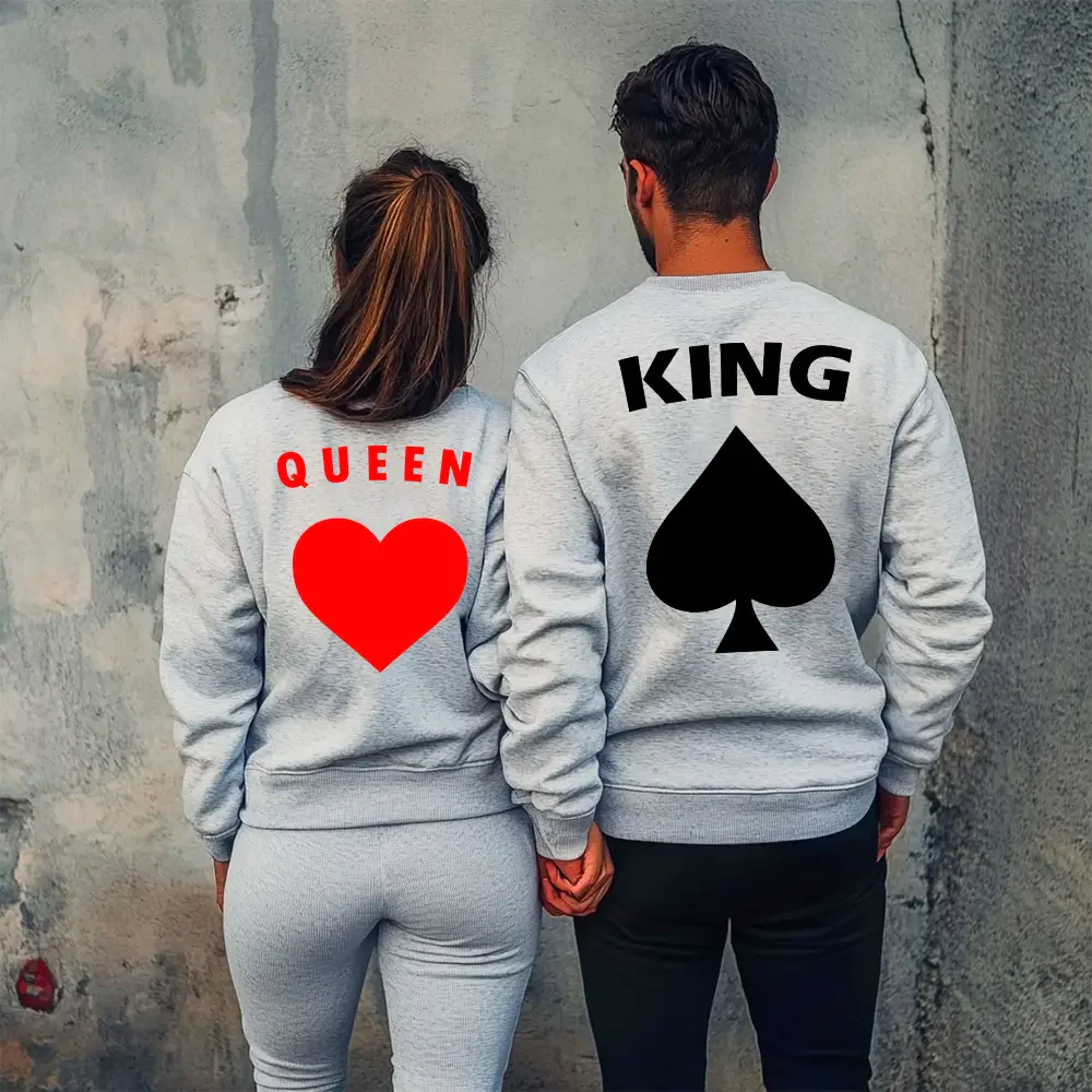 Unisex bluzy dla par King Queen Cards