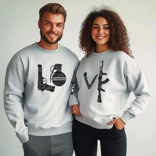 Unisex bluzy dla par Lo Ve Ammo