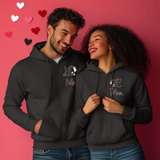Unisex bluzy dla par LoVe ciemnoszary