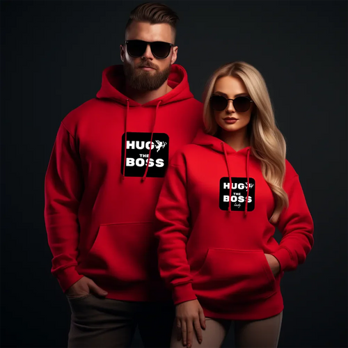 Unisexowe bluzy dla par The Boss Red 2