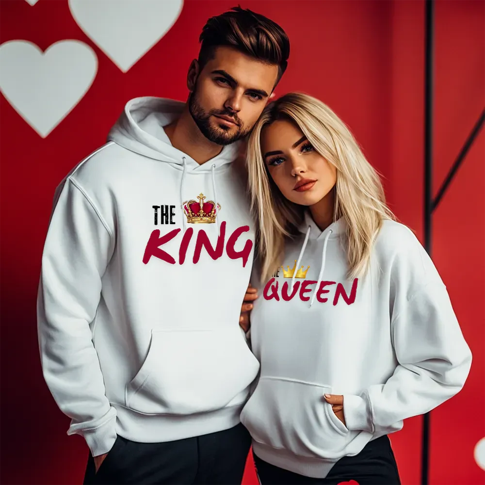 Unisexowe bluzy dla par The King and The Queen