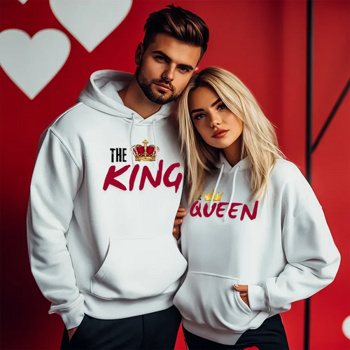 Unisexowe bluzy dla par The King and The Queen